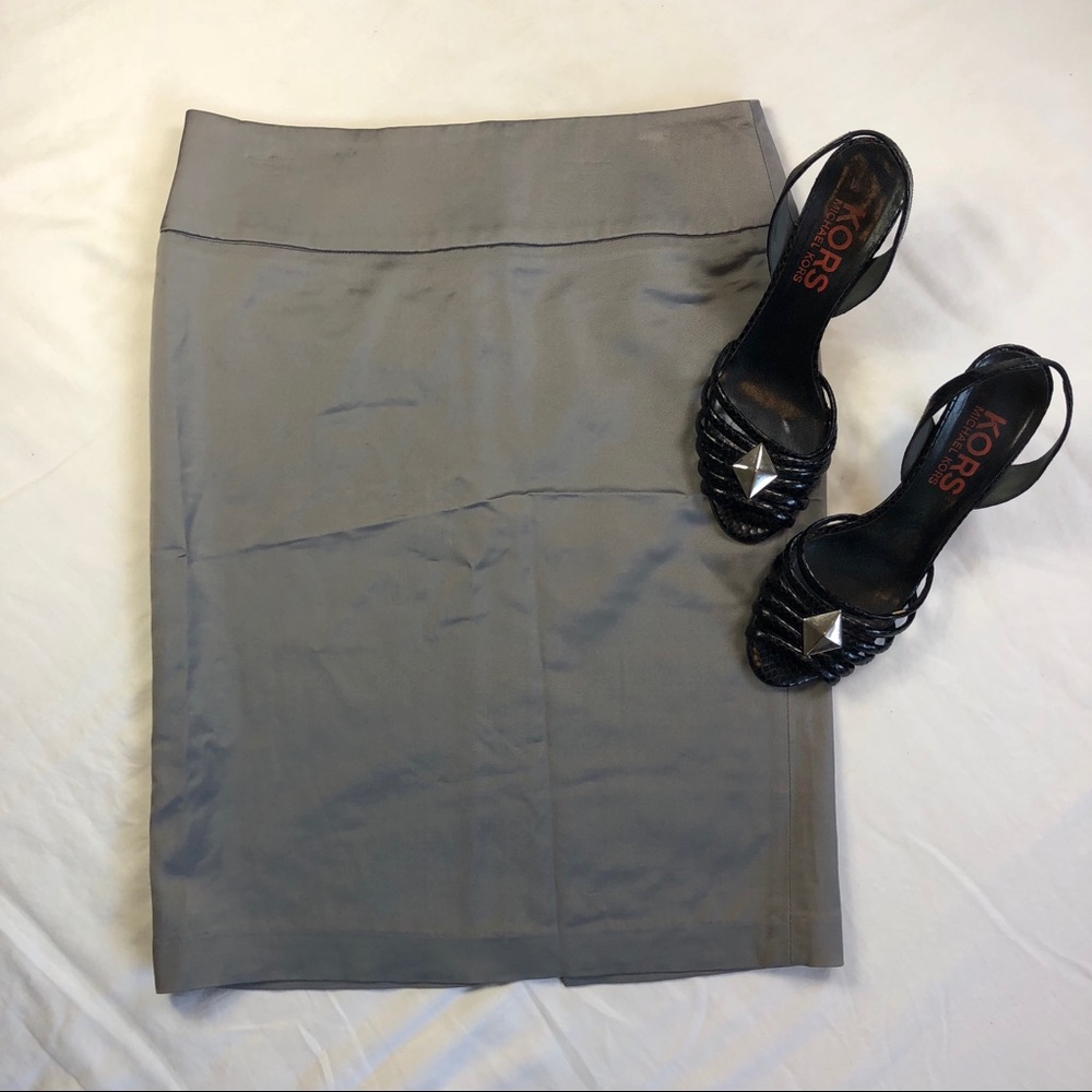 Castellani gray pencil skirt sexy silky